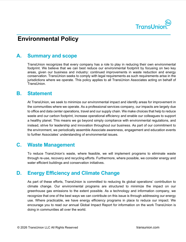 2026 Environmental Policy 