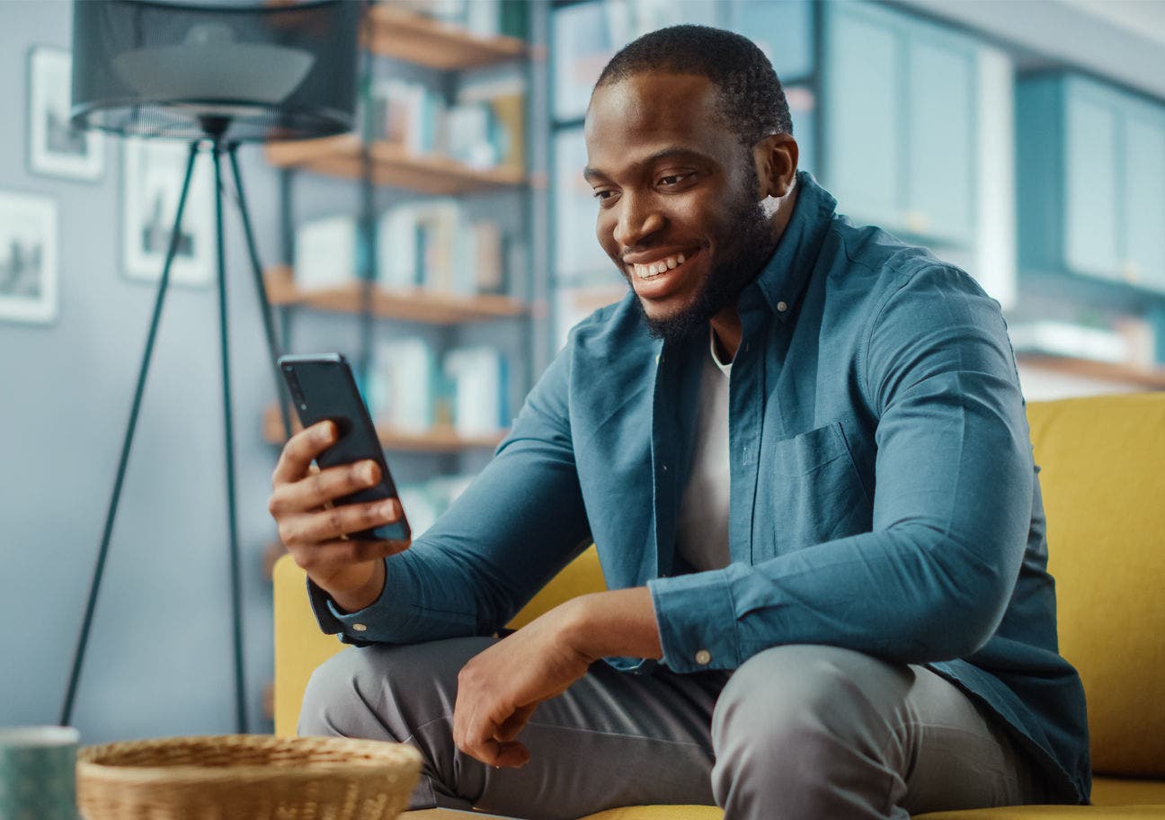 man on mobile