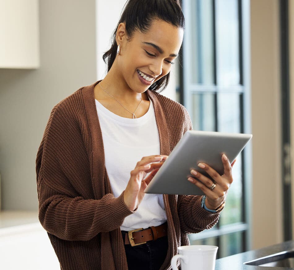 woman working in home office
