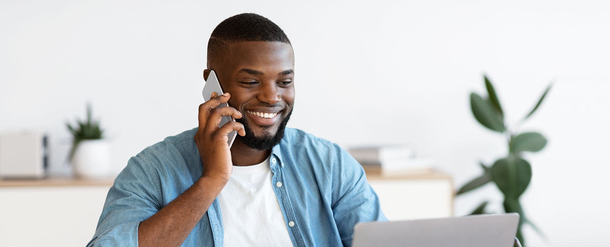 man using phone