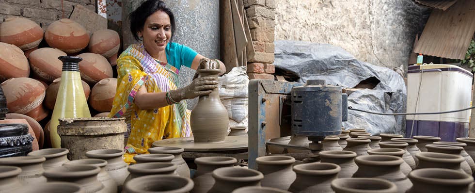 Female entrepreneur pottery business
