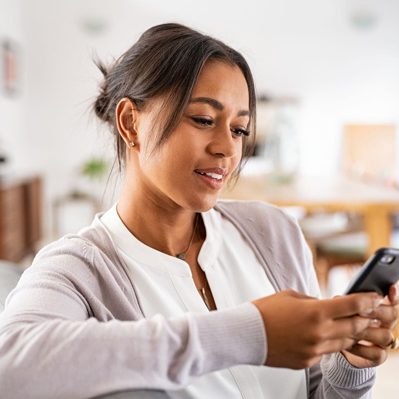 woman on smartphone