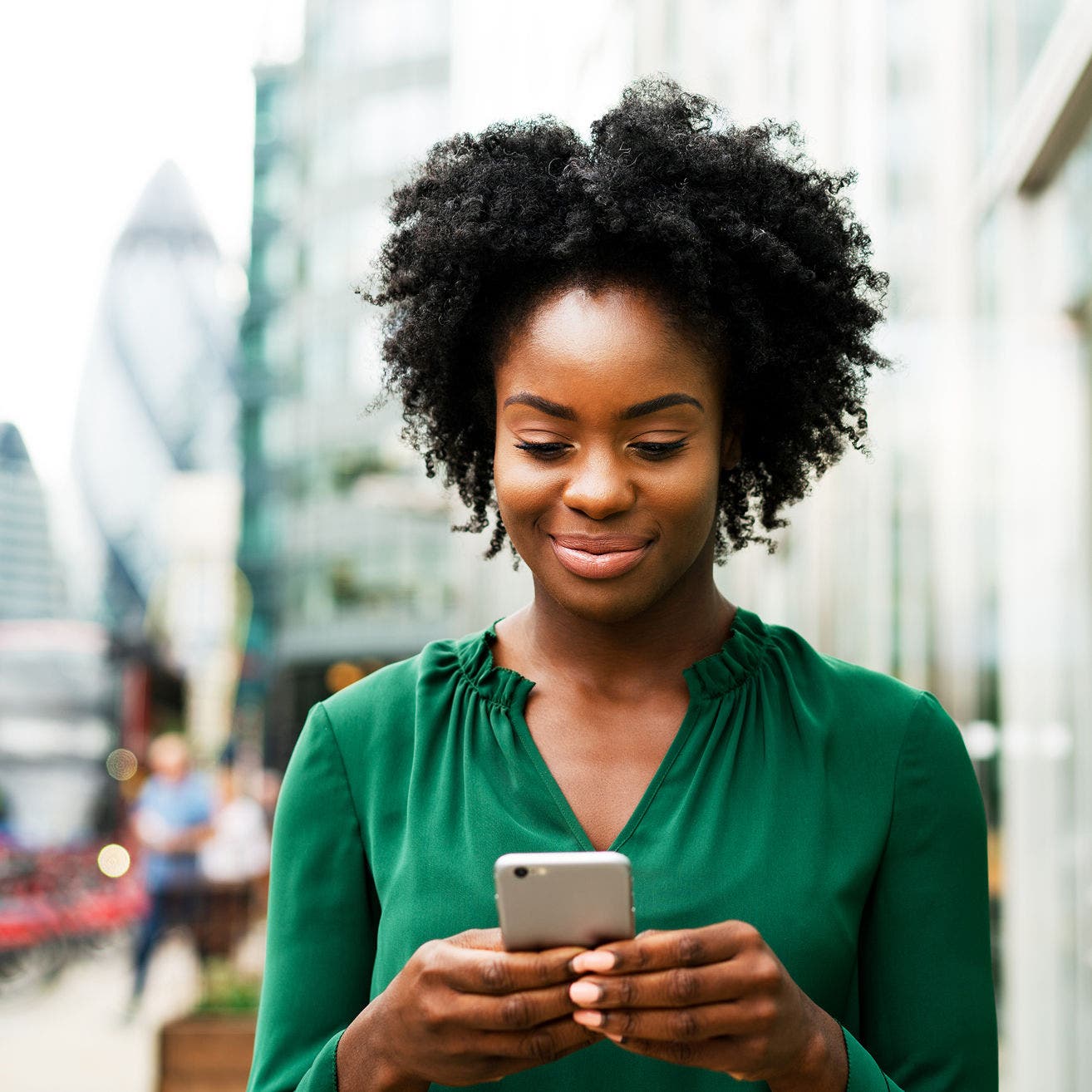 woman using a smartphone