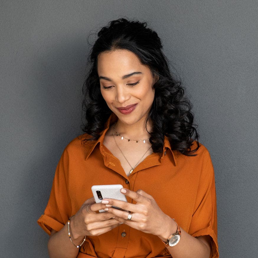 woman using a smartphone