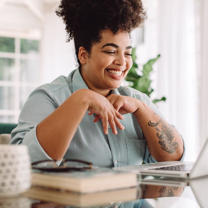 woman working in home office
