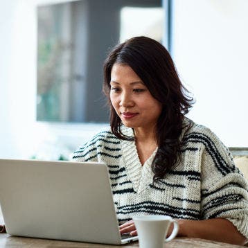 woman working in home office