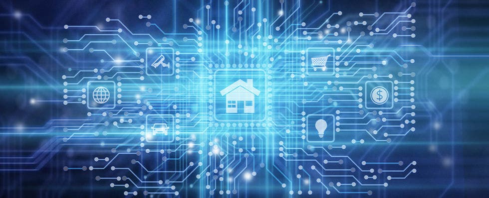 house icon in digital landscape
