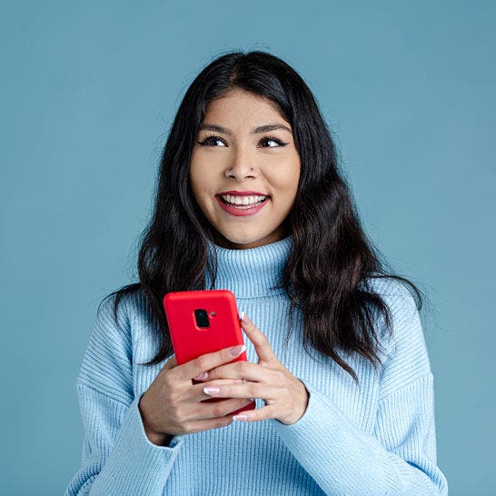 woman using a smartphone