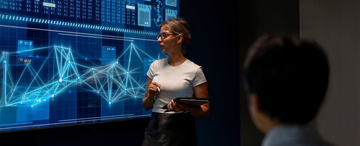 woman looking at screen