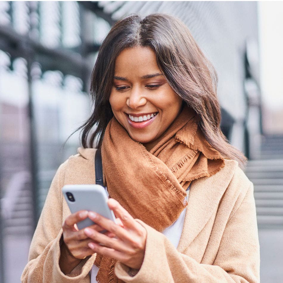 woman using a smartphone