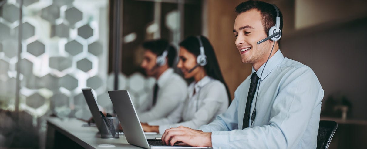 People working in a call centre