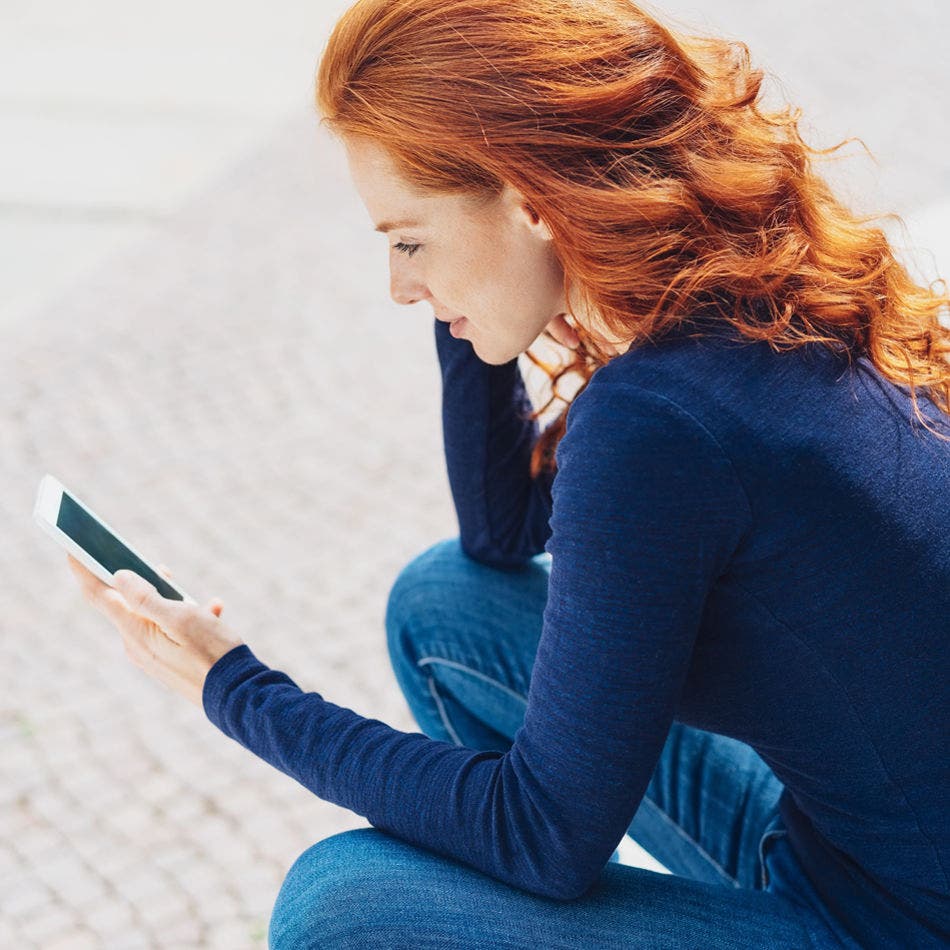 woman using smartphone
