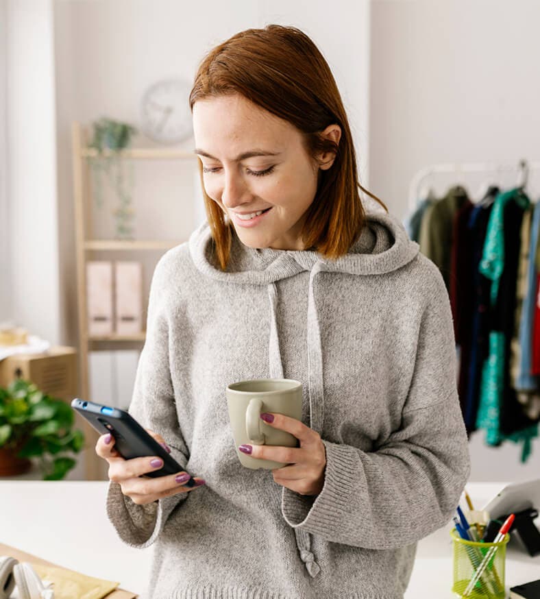 woman using a smartphone