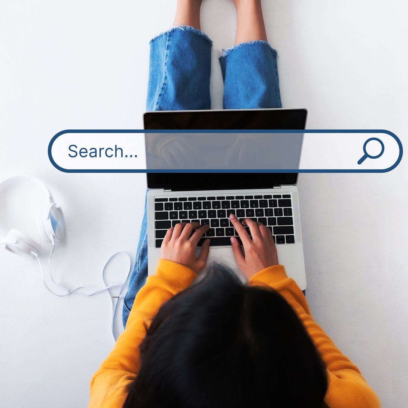 woman using laptop