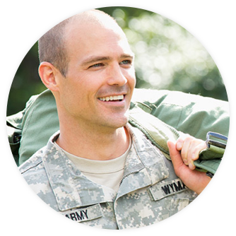 Army soldier smiling