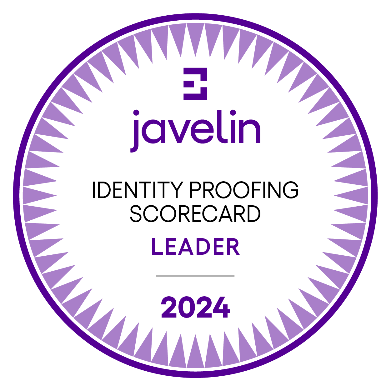 Javelin Identity-Proofing Scorecard Leader Badge 2024