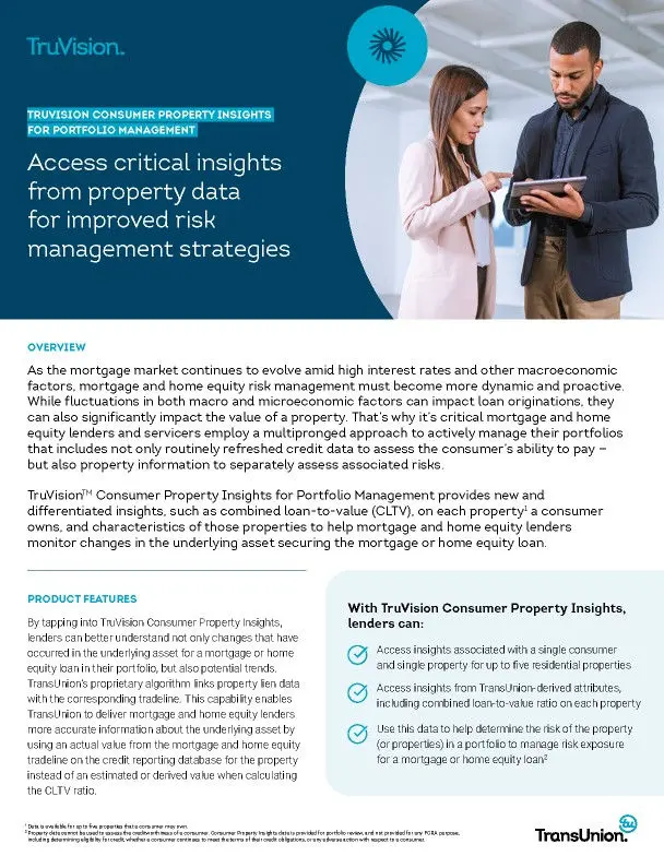 TruVision Consumer Property Insights Asset Sheet