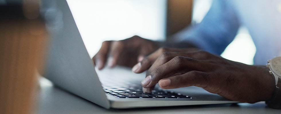 hands typing