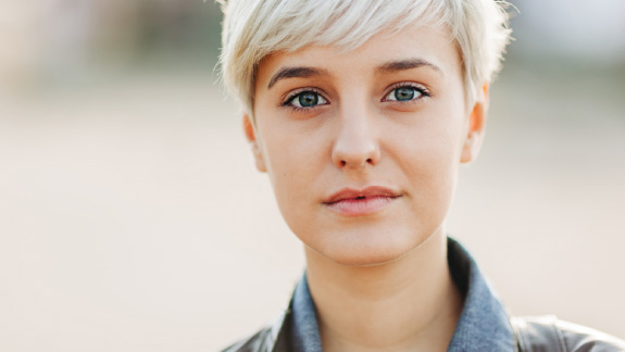 Woman with short hair