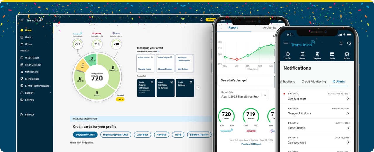 Screenshots of product interface on desktop and mobile phone