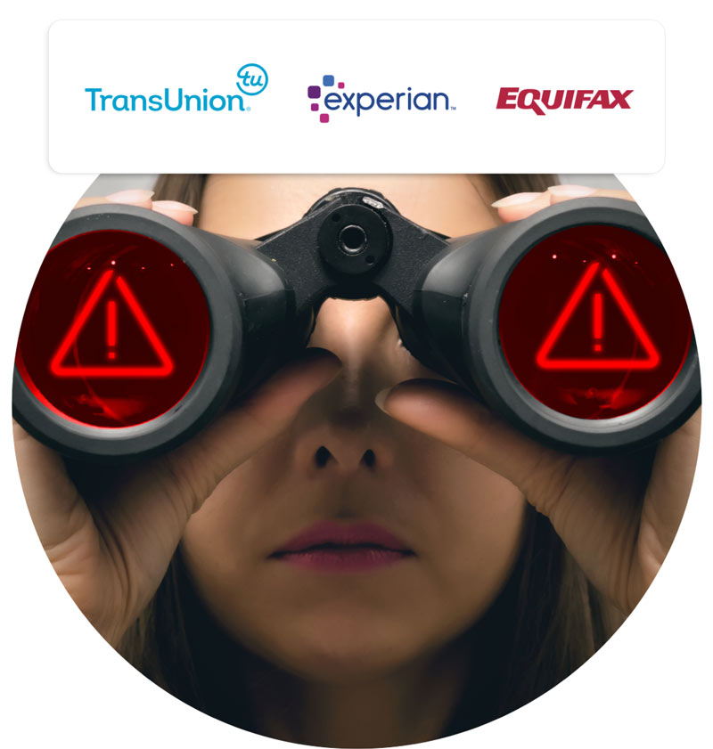 3-bureau credit monitoring to help detect suspicious activity early