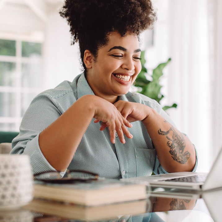 woman working in home office