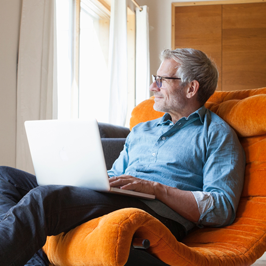 man using laptop