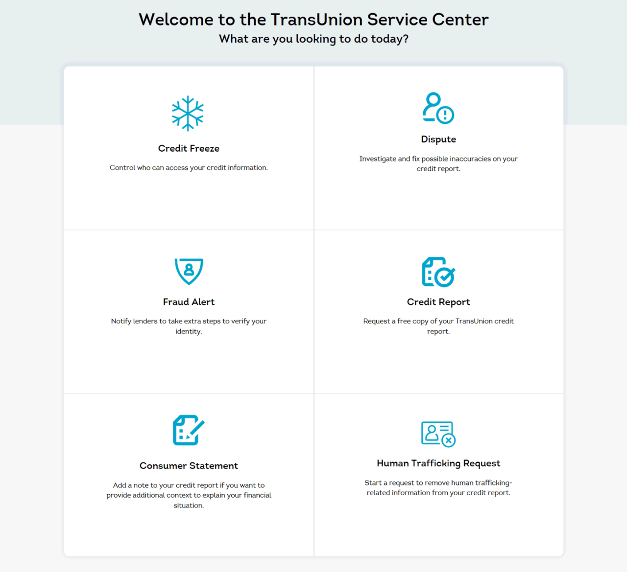 TransUnion digital self service