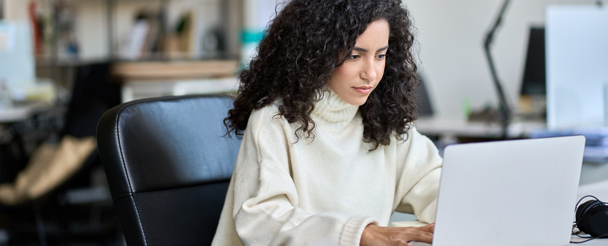 woman working on laptop